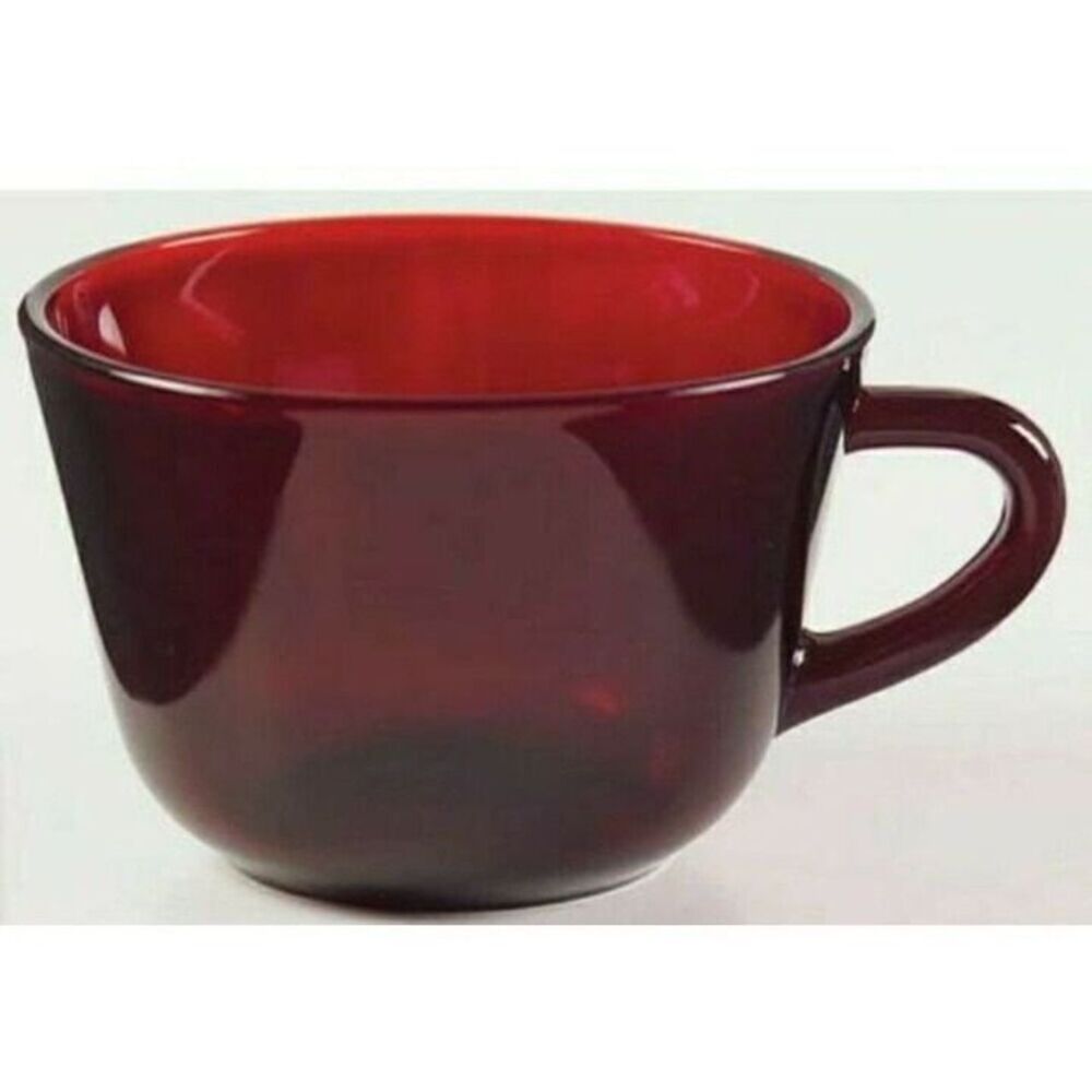Anchor Hocking Vintage Royal Ruby Red Glass Coffee Tea Punch Cup Mug 1940-1960